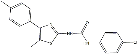 N-(4-chlorophenyl)-N'-[5-methyl-4-(4-methylphenyl)-1,3-thiazol-2-yl]urea Struktur