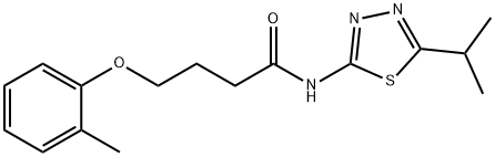 N-(5-isopropyl-1,3,4-thiadiazol-2-yl)-4-(2-methylphenoxy)butanamide Struktur