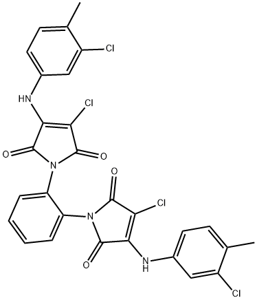 3-chloro-1-{2-[3-chloro-4-(3-chloro-4-methylanilino)-2,5-dioxo-2,5-dihydro-1H-pyrrol-1-yl]phenyl}-4-(3-chloro-4-methylanilino)-1H-pyrrole-2,5-dione Struktur