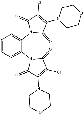 3-chloro-1-{2-[3-chloro-4-(4-morpholinyl)-2,5-dioxo-2,5-dihydro-1H-pyrrol-1-yl]phenyl}-4-(4-morpholinyl)-1H-pyrrole-2,5-dione Struktur