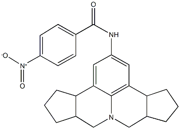 N-(3b,4,5,6,6a,7,9,9a,10,11,12,12a-dodecahydrocyclopenta[c]cyclopenta[4,5]pyrido[3,2,1-ij]quinolin-2-yl)-4-nitrobenzamide Struktur