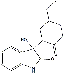 3-(5-ethyl-2-oxocyclohexyl)-3-hydroxy-1,3-dihydro-2H-indol-2-one Struktur