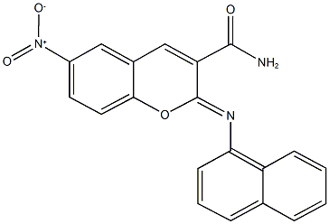 6-nitro-2-(1-naphthylimino)-2H-chromene-3-carboxamide Struktur