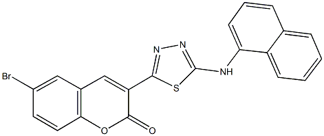 6-bromo-3-[5-(naphthalen-1-ylamino)-1,3,4-thiadiazol-2-yl]-2H-chromen-2-one Struktur