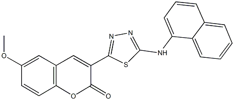 6-methoxy-3-[5-(1-naphthylamino)-1,3,4-thiadiazol-2-yl]-2H-chromen-2-one Struktur