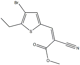 methyl 3-(4-bromo-5-ethyl-2-thienyl)-2-cyanoacrylate Struktur