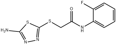 2-[(5-amino-1,3,4-thiadiazol-2-yl)sulfanyl]-N-(2-fluorophenyl)acetamide Struktur