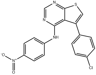 5-(4-chlorophenyl)-4-{4-nitroanilino}thieno[2,3-d]pyrimidine Struktur