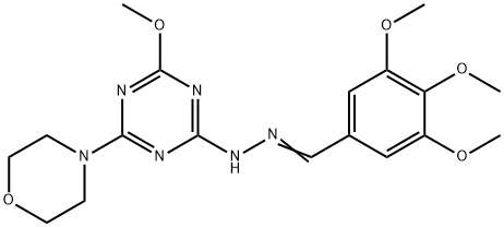 3,4,5-trimethoxybenzaldehyde (4-methoxy-6-morpholin-4-yl-1,3,5-triazin-2-yl)hydrazone Struktur