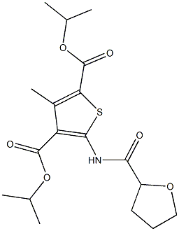 diisopropyl 3-methyl-5-[(tetrahydro-2-furanylcarbonyl)amino]-2,4-thiophenedicarboxylate Struktur