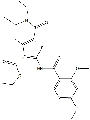 ethyl 5-[(diethylamino)carbonyl]-2-[(2,4-dimethoxybenzoyl)amino]-4-methyl-3-thiophenecarboxylate Struktur