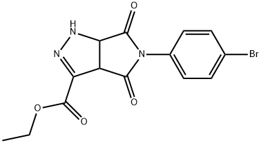 ethyl 5-(4-bromophenyl)-4,6-dioxo-1,3a,4,5,6,6a-hexahydropyrrolo[3,4-c]pyrazole-3-carboxylate Struktur