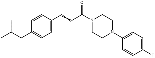 1-(4-fluorophenyl)-4-[3-(4-isobutylphenyl)acryloyl]piperazine Struktur