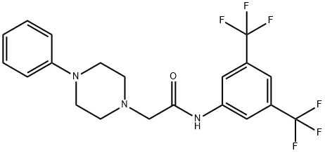 N-[3,5-bis(trifluoromethyl)phenyl]-2-(4-phenyl-1-piperazinyl)acetamide Struktur