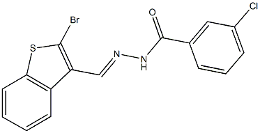 N'-[(2-bromo-1-benzothien-3-yl)methylene]-3-chlorobenzohydrazide Struktur