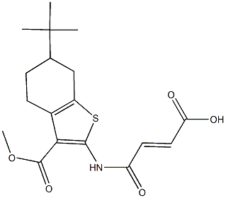 4-{[6-tert-butyl-3-(methoxycarbonyl)-4,5,6,7-tetrahydro-1-benzothien-2-yl]amino}-4-oxo-2-butenoic acid Struktur