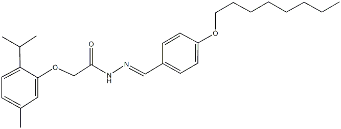 2-(2-isopropyl-5-methylphenoxy)-N'-[4-(octyloxy)benzylidene]acetohydrazide Struktur