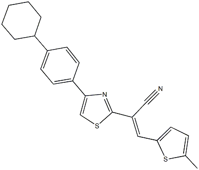 2-[4-(4-cyclohexylphenyl)-1,3-thiazol-2-yl]-3-(5-methyl-2-thienyl)acrylonitrile Struktur