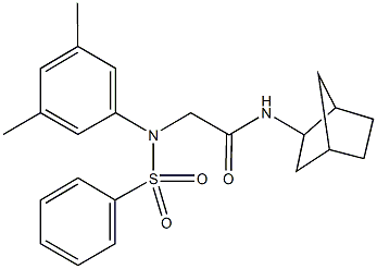 N-bicyclo[2.2.1]hept-2-yl-2-[3,5-dimethyl(phenylsulfonyl)anilino]acetamide Struktur