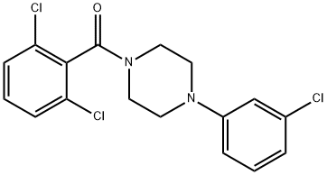 1-(3-chlorophenyl)-4-(2,6-dichlorobenzoyl)piperazine Struktur