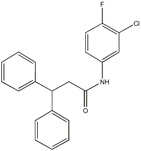 N-(3-chloro-4-fluorophenyl)-3,3-diphenylpropanamide Struktur