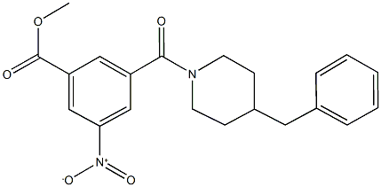 methyl 3-[(4-benzylpiperidin-1-yl)carbonyl]-5-nitrobenzoate Struktur