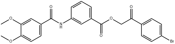 2-(4-bromophenyl)-2-oxoethyl 3-[(3,4-dimethoxybenzoyl)amino]benzoate Struktur