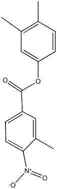 3,4-dimethylphenyl 4-nitro-3-methylbenzoate Struktur