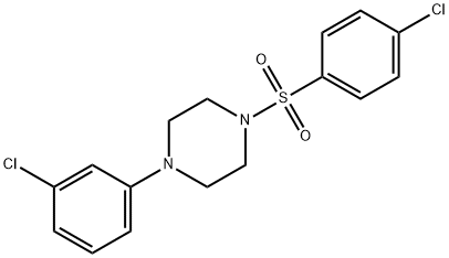 1-(3-chlorophenyl)-4-[(4-chlorophenyl)sulfonyl]piperazine Struktur