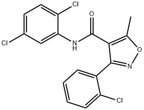 3-(2-chlorophenyl)-N-(2,5-dichlorophenyl)-5-methyl-4-isoxazolecarboxamide Struktur