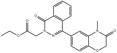 ethyl (4-(4-methyl-3-oxo-3,4-dihydro-2H-1,4-benzoxazin-6-yl)-1-oxo-2(1H)-phthalazinyl)acetate Struktur