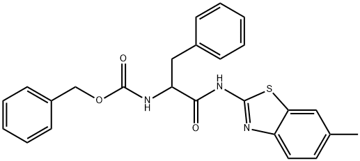 benzyl 1-benzyl-2-[(6-methyl-1,3-benzothiazol-2-yl)amino]-2-oxoethylcarbamate Struktur