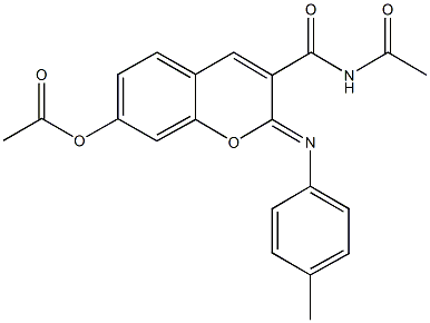 3-[(acetylamino)carbonyl]-2-[(4-methylphenyl)imino]-2H-chromen-7-yl acetate Struktur