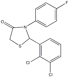 2-(2,3-dichlorophenyl)-3-(4-fluorophenyl)-1,3-thiazolidin-4-one Struktur