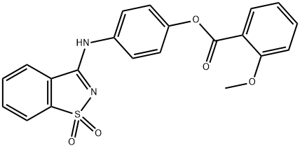 4-[(1,1-dioxido-1,2-benzisothiazol-3-yl)amino]phenyl 2-methoxybenzoate Struktur