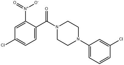 1-{4-chloro-2-nitrobenzoyl}-4-(3-chlorophenyl)piperazine Struktur