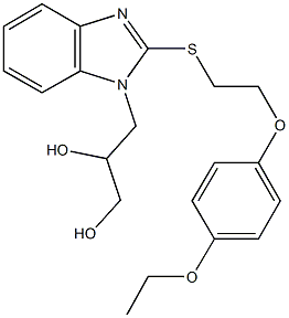 3-(2-{[2-(4-ethoxyphenoxy)ethyl]sulfanyl}-1H-benzimidazol-1-yl)-1,2-propanediol Struktur