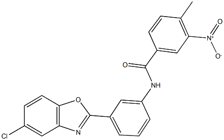 N-[3-(5-chloro-1,3-benzoxazol-2-yl)phenyl]-3-nitro-4-methylbenzamide Struktur