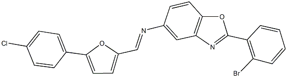 N-[2-(2-bromophenyl)-1,3-benzoxazol-5-yl]-N-{[5-(4-chlorophenyl)-2-furyl]methylene}amine Struktur