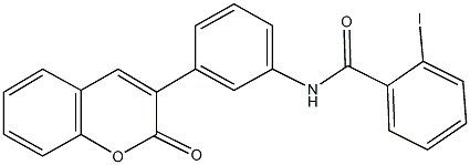 2-iodo-N-[3-(2-oxo-2H-chromen-3-yl)phenyl]benzamide Struktur