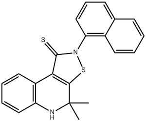 4,4-dimethyl-2-(1-naphthyl)-4,5-dihydroisothiazolo[5,4-c]quinoline-1(2H)-thione Struktur