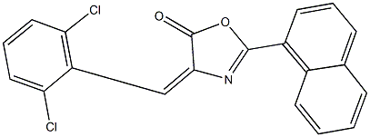 4-(2,6-dichlorobenzylidene)-2-(1-naphthyl)-1,3-oxazol-5(4H)-one Struktur