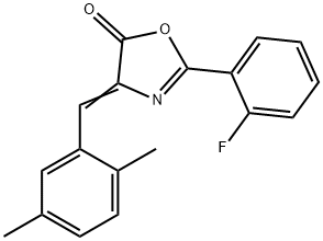 4-(2,5-dimethylbenzylidene)-2-(2-fluorophenyl)-1,3-oxazol-5(4H)-one Struktur