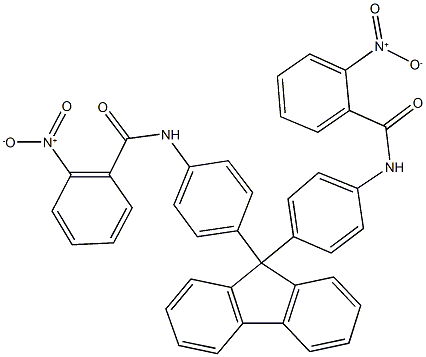 2-nitro-N-(4-{9-[4-({2-nitrobenzoyl}amino)phenyl]-9H-fluoren-9-yl}phenyl)benzamide Struktur