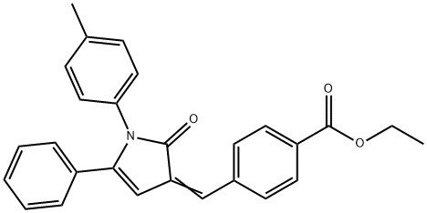 ethyl 4-{[1-(4-methylphenyl)-2-oxo-5-phenyl-1,2-dihydro-3H-pyrrol-3-ylidene]methyl}benzoate Struktur