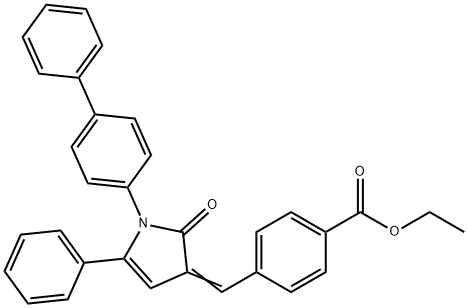 ethyl 4-[(1-[1,1'-biphenyl]-4-yl-2-oxo-5-phenyl-1,2-dihydro-3H-pyrrol-3-ylidene)methyl]benzoate Struktur