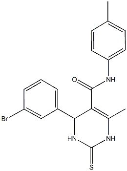 4-(3-bromophenyl)-6-methyl-N-(4-methylphenyl)-2-thioxo-1,2,3,4-tetrahydro-5-pyrimidinecarboxamide Struktur