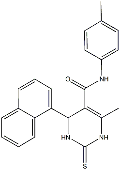 6-methyl-N-(4-methylphenyl)-4-(1-naphthyl)-2-thioxo-1,2,3,4-tetrahydro-5-pyrimidinecarboxamide Struktur