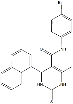 N-(4-bromophenyl)-6-methyl-4-(1-naphthyl)-2-thioxo-1,2,3,4-tetrahydro-5-pyrimidinecarboxamide Struktur