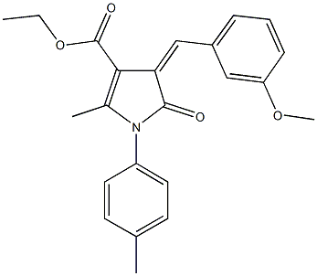 ethyl 4-(3-methoxybenzylidene)-2-methyl-1-(4-methylphenyl)-5-oxo-4,5-dihydro-1H-pyrrole-3-carboxylate Struktur